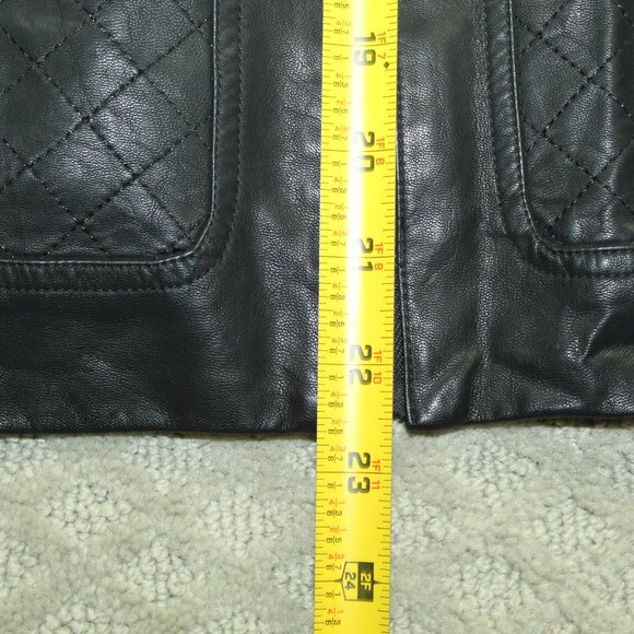 Skies are Blue Women's L Black Quilted Faux Leather Jacket - Picture 5 of 5